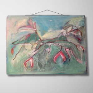 Stipa Gigantica Sheltering Granny's Bonnets  - Original Canvas Painting