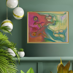 Seaweed Grass and Oil Lurking in Helvick  - Framed Canvas Painting