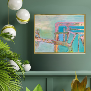 Closing the Field Gate at Cowtime  -  Original Acrylic Painting