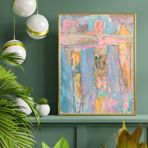 Closing the Field Gate at Cowtime III  -  Acrylic & Collage Painting