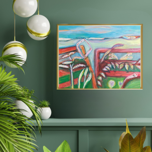 Wildflowers and Rusty Gates in the Fields above the Cunnigar  - Original Painting