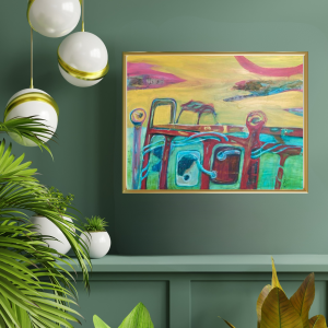 Rust Gates in the Fields Looking Down over the Cunnigar  -  Original Painting